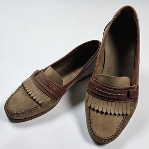 Bally Tempe Mens 9 Brown Suede Kiltie Fringe Penny Loafers Italy Driving shoes